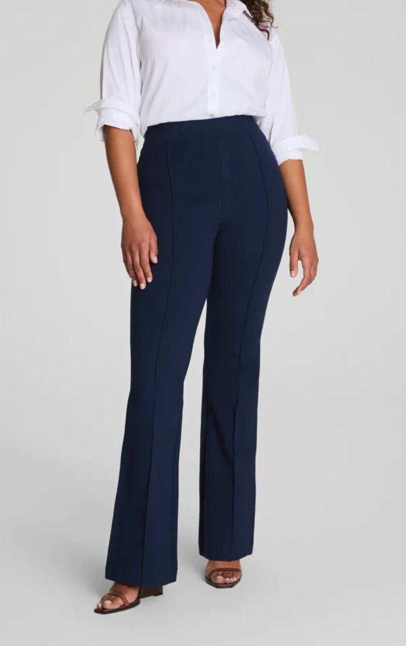 SPANXsupersmooth™ PerfectFit Ponte Flare Women's Pant in Timeless Navy sz M Tall